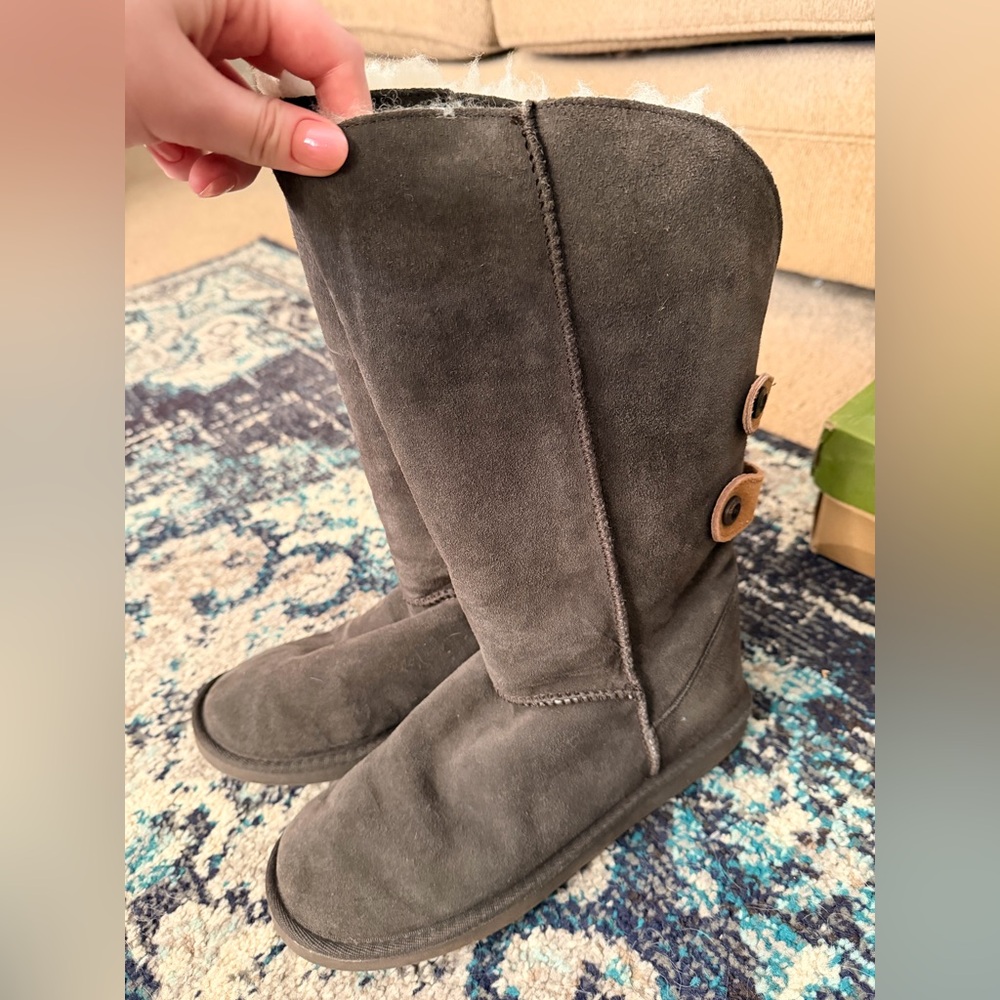 Emu Grey Suede and Merino Wool Boots
